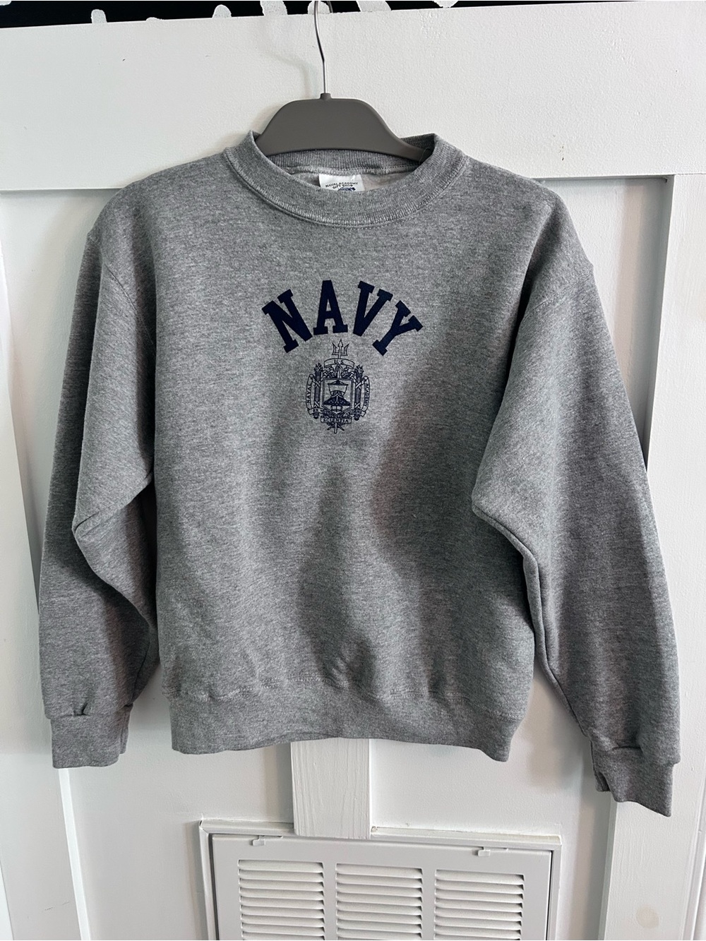Vtg 80s Navy Sweatshirt Made in USA XL Cotton Exchange Naval Academy Gift Shop